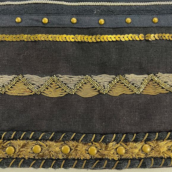 Worth New York Black Custom Maximalist Mixed Metals Beaded Artistry Skirt Size 2 - Picture 5 of 16